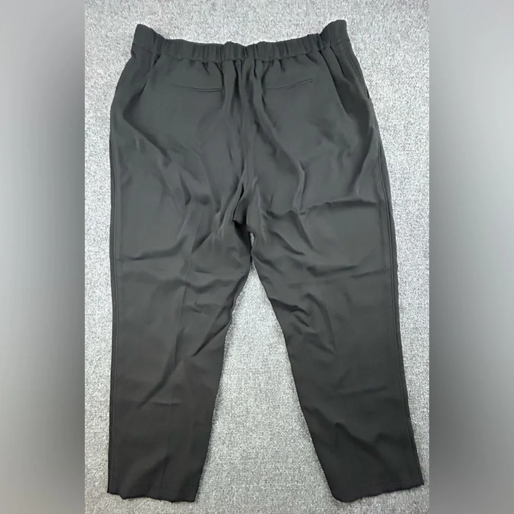 Boden Black Pleated Front Pull On Trouser Pants Womens 16/18 R Black